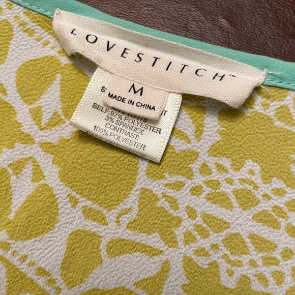 NWOT Wrap style top Mixed Print Short Sleeve Size M boho, fun, suplice - Picture 3 of 5